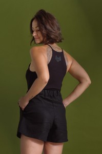Halter top w kolorze czarnym
