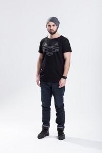 T-SHIRT z wilkiem męski czarny